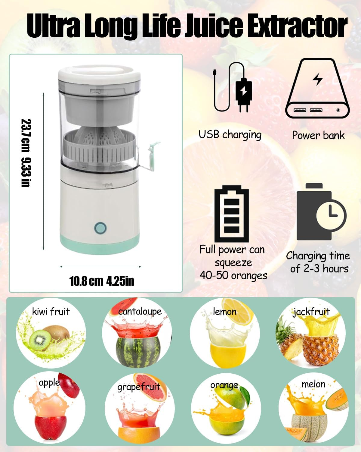 Exprimidor de Jugo Recargable
